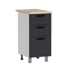 МК Аленушка Н3Я 400 Магнолия Сталь,скоба черный (со столешницей)