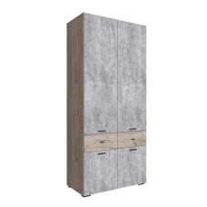 Дублин Шкаф 2-х ств. дуб крафт серый/цемент