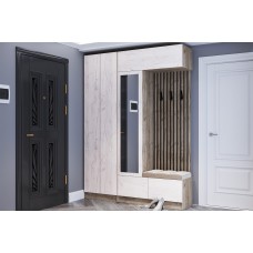 Прихожая Руэлла. Комплект 6, Дуб крафт серый, Дуб крафт белый