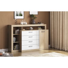 Комод Ангара, Белый глянец холодный, Сонома