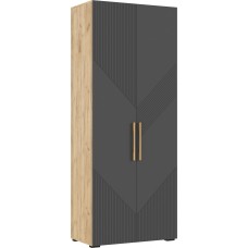 Шкаф двухстворчатый Ирис, Браш Графит, Дуб Крафт