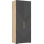 Шкаф двухстворчатый Ирис, Браш Графит, Дуб Крафт