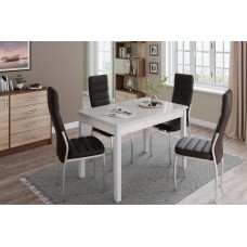 Стол обеденный Бостон-2 металл белый/белый гранит