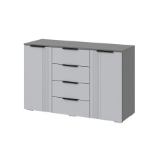 Комод Альмерия КМ-1300, Серый графит, Бархат серый