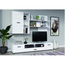 Гостиная Нэнси Вариант №5, Белый глянец холодный, Белый