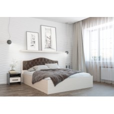 Кровать с настилом ДСП Дели 140х200, дуб молочный/шоколад Кровать с настилом ДСП Дели 140х200, дуб молочный/шоколад