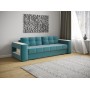 Диван раскладной Доро, бирюза/мдф клен кремовый