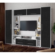 Гостиная Гармония, Пластер блэк, Белый