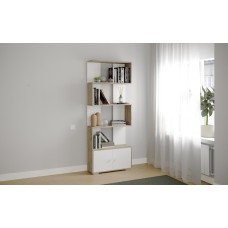 Стеллаж Ромео-2, Дуб крафт серый, белый