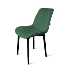 Стул "Оскар" черный матовый Томми 25 темно-зеленый