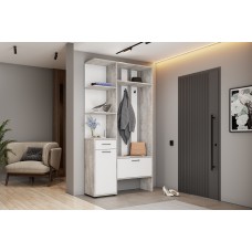 Прихожая "ПР 3" (Цемент светлый/Белый)