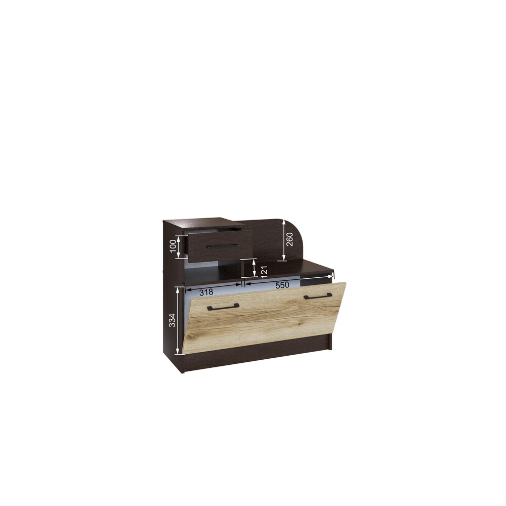 Тумба для обуви с полкой Денвер, Венге, Дуб Делано Тумба для обуви с полкой Денвер, Венге, Дуб Делано