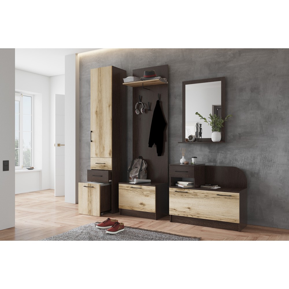 Тумба для обуви с полкой Денвер, Венге, Дуб Делано Тумба для обуви с полкой Денвер, Венге, Дуб Делано