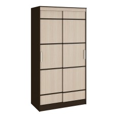 Шкаф-купе Сакура 1,14м, Дуб беленый, Венге