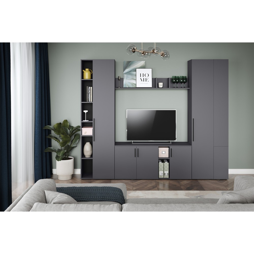 Полка настенная Эйр 16.490, Серый графит Полка настенная Эйр 16.490, Серый графит