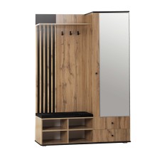 Прихожая с зеркалом Либерти 51.22, Дуб Вотан, Черный Прихожая с зеркалом Либерти 51.22, Дуб Вотан, Черный