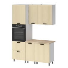 МК Аленушка 1,6м ПД Орхидея Крем,скоба черный,сонома