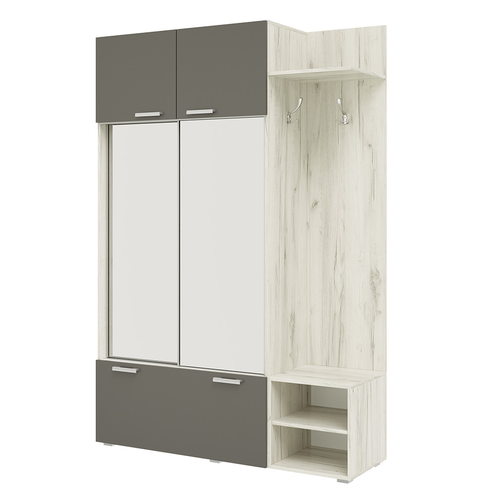 Прихожая Стелла, Графит, Дуб Крафт Белый Прихожая Стелла, Графит, Дуб Крафт Белый