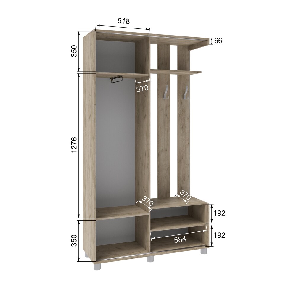 Прихожая Ларго-2, Дуб крафт серый Прихожая Ларго-2, Дуб крафт серый