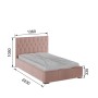 Кровать с ортопедическим основанием Октавия 120х200, Пыльная роза