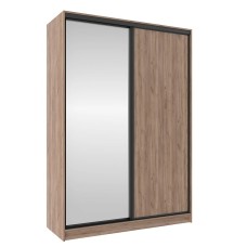 Шкаф-купе двухдверный с зеркалом 1600 Домашний Дуб табачный Craft
