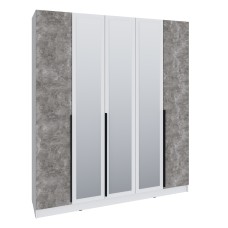 Шкаф Мадрид (2,0)  с 3 ящ. внутри с зеркалом белый/ателье светлое