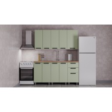 ГК Аленушка 1,6м Магнолия Фисташка/Фисташка, черный (без столешницы)