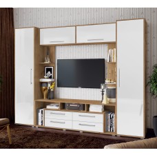 Гостиная Гармония, Белый глянец холодный, Дуб Крафт Гостиная Гармония, Белый глянец холодный, Дуб Крафт