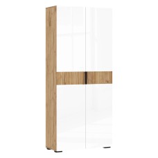 Шкаф двухстворчатый Роджинамиф (800), Белый глянец, Дуб крафт