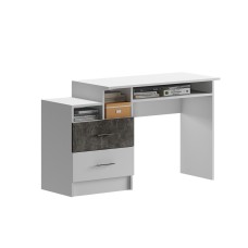 Стол компьютерный Вега Позитив, Бетон темный, Белый Стол компьютерный Вега Позитив, Бетон темный, Белый