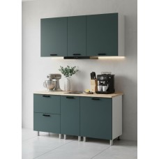 МК Аленушка 1,6м в.4 Лаванда Изумруд,скоба черный,сонома