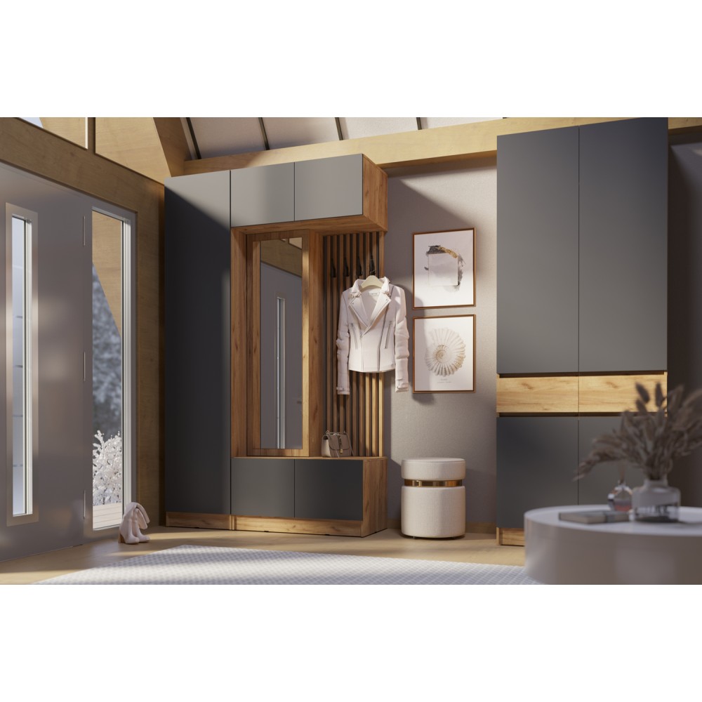 Прихожая Роджина, Дуб крафт, Графит Прихожая Роджина, Дуб крафт, Графит