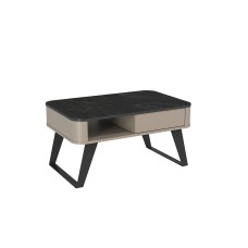 Стол журнальный Фиделия 76.10, Серый камень, Мрамор черный Стол журнальный Фиделия 76.10, Серый камень, Мрамор черный