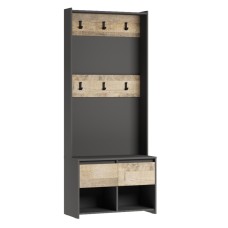 Вешалка Денвер, Графит, Дуб гранж песочный