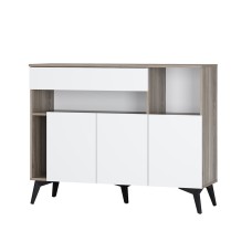 Комод "Ева" КМ-11 Дуб смоки/Белый