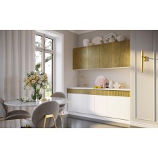Кухня Оливия NEW 2,0м, Белый глянец холодный / Голдэн Пэлас Кухня Оливия NEW 2,0м, Белый глянец холодный / Голдэн Пэлас