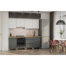 КГ Вельвет 210 Бетон графит; Бетон снежный (со столешницей, сонома, 26) в.54