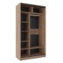 Шкаф-купе двухдверный с зеркалом 1200 Домашний Дуб табачный Craft