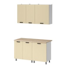 МК Аленушка 1,4м  Орхидея Крем,скоба черный,сонома