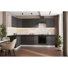 КГ Угловой Вектор 120*300 Графит (со столешницей, черный, 26) в.64