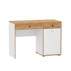 Стол письменный Вуди 12.42, Белый премиум, Дуб Золотой