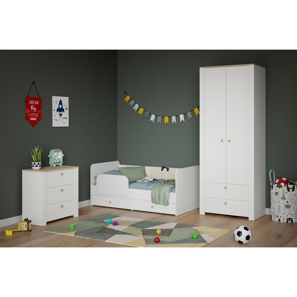 Кровать детская Джастин 11.55, Белый шагрень