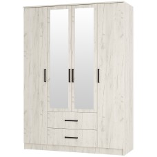 Шкаф 4-х створчатый Фиеста, Дуб крафт белый Шкаф 4-х створчатый Фиеста, Дуб крафт белый