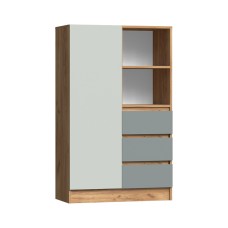 Шкаф комбинированный Челси Color, Мята темная, Сумеречный голубой, Дуб крафт