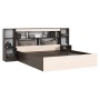 Кровать с надстройкой и тумбами Бася 1,6м, Дуб Крафт, Дуб беленый, Венге