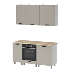 МК Аленушка 1,6м в.6 Магнолия Керамика,скоба черный,сонома