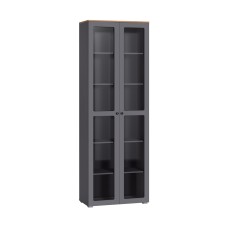 Шкаф-витрина 16.394.02 Остин Серый Графит, Дуб Золотой