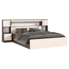 Кровать с надстройкой и тумбами Бася 1,6м, Дуб Крафт, Дуб беленый, Венге Кровать с надстройкой и тумбами Бася 1,6м, Дуб Крафт, Дуб беленый, Венге