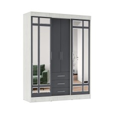 Шкаф-купе Маэстро, Дуб Крафт Белый, Графит Шкаф-купе Маэстро, Дуб Крафт Белый, Графит