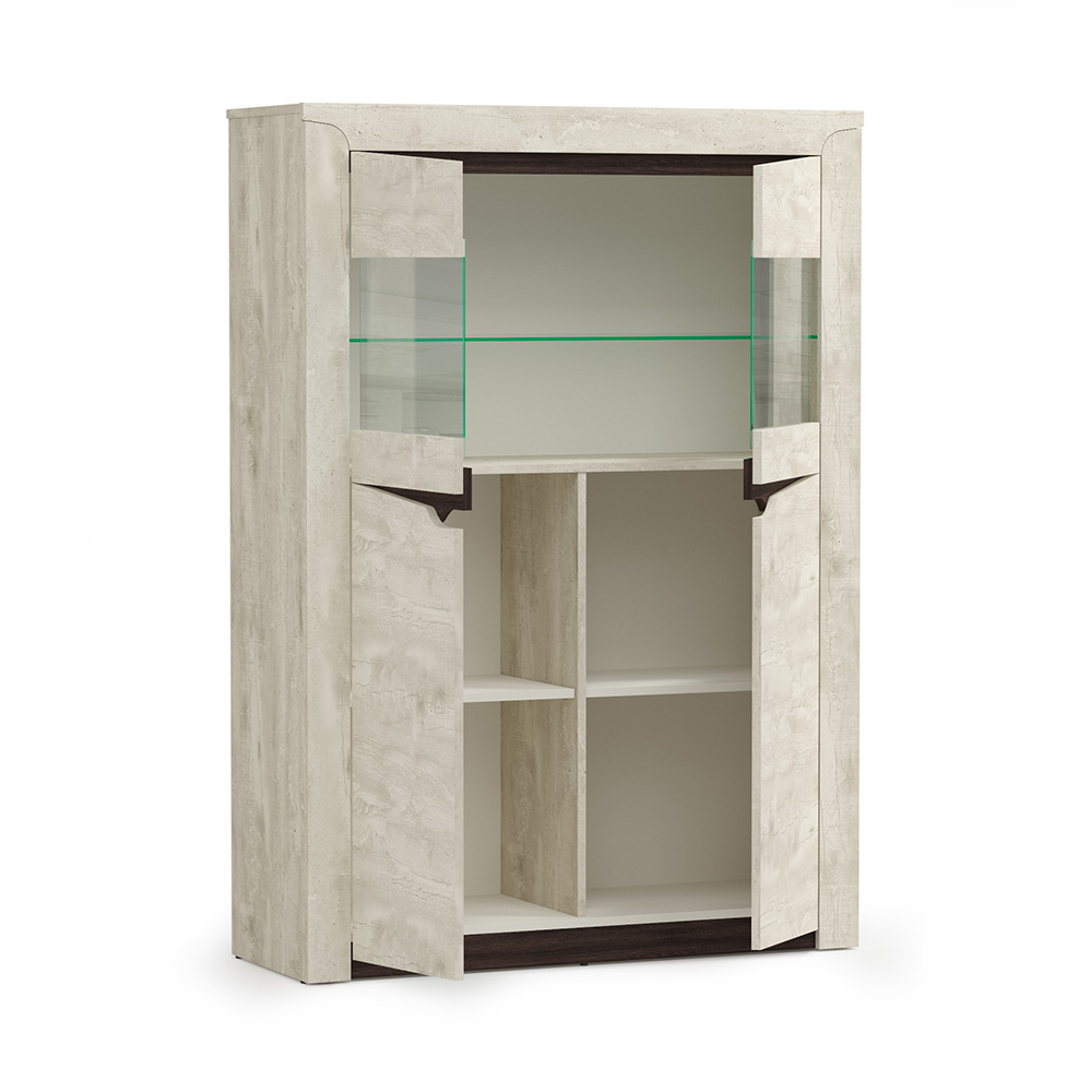 Шкаф комбинированный Лючия 33.15, Бетон пайн белый, Венге Шкаф комбинированный Лючия 33.15, Бетон пайн белый, Венге